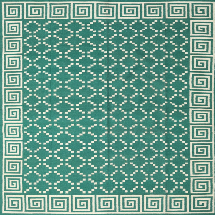 Square Contemporary Blue Green Modern Rug, con2392