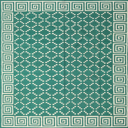 Sideview of Machine Washable Contemporary Blue Green Rug, wshcon2392
