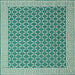 Sideview of Machine Washable Contemporary Blue Green Rug, wshcon2392