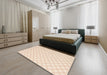 Machine Washable Contemporary Navajo White Rug in a Bedroom, wshcon2393