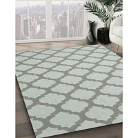 Contemporary Silver Gray Trellis Rug, con2394