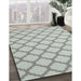 Contemporary Silver Gray Trellis Rug in Family Room, con2394