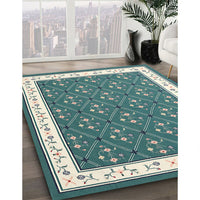 Contemporary Greenish Blue Green Modern Rug, con2395