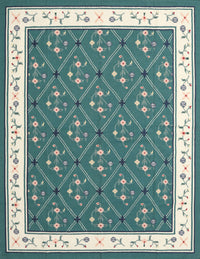 Machine Washable Contemporary Greenish Blue Green Rug, wshcon2395