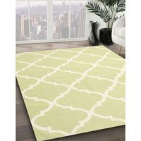 Contemporary Khaki Gold Trellis Rug, con2396