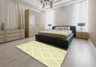 Machine Washable Contemporary Khaki Gold Rug in a Bedroom, wshcon2396