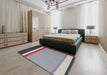 Contemporary Purple Modern Rug in a Bedroom, con2398