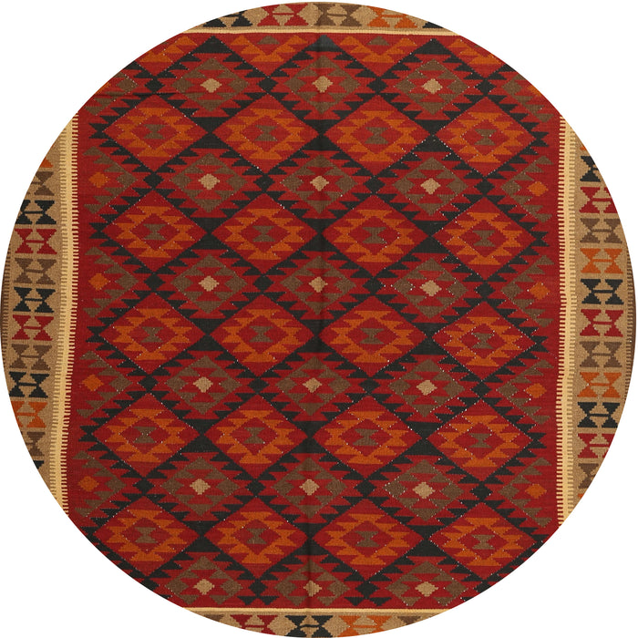 Sideview of Contemporary Saddle Brown Oriental Rug, con2399