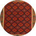 Sideview of Contemporary Saddle Brown Oriental Rug, con2399