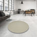 Round Contemporary Sage Green Solid Rug in a Office, con239