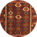 Sideview of Contemporary Saddle Brown Oriental Rug, con2400