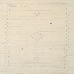 Square Contemporary Vanilla Gold Solid Rug, con2401