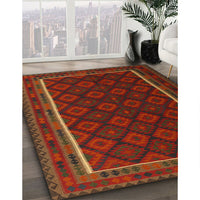 Contemporary Saddle Brown Oriental Rug, con2402