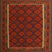 Square Contemporary Saddle Brown Oriental Rug, con2402