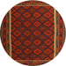 Sideview of Contemporary Saddle Brown Oriental Rug, con2402