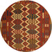 Square Machine Washable Contemporary Sedona Brown Rug, wshcon2403