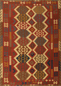 Machine Washable Contemporary Sedona Brown Rug, wshcon2403