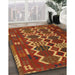 Contemporary Sedona Brown Oriental Rug in Family Room, con2403