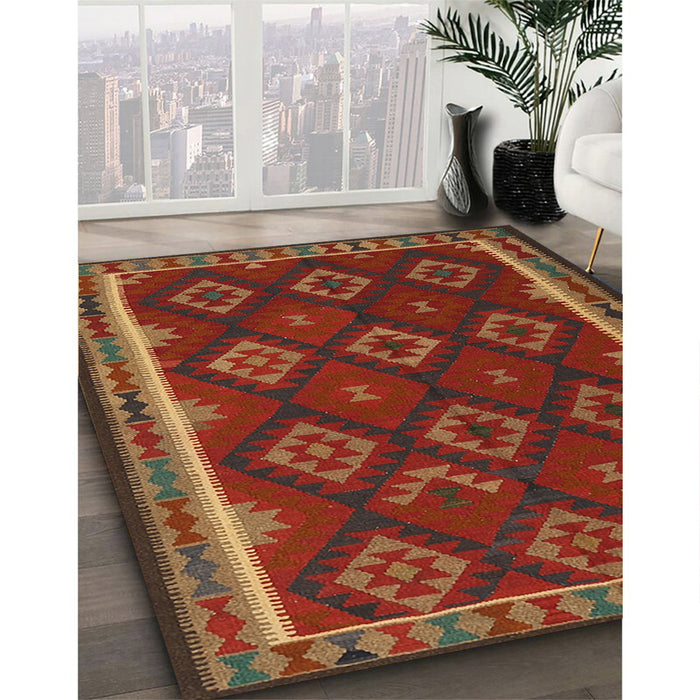 Machine Washable Contemporary Sienna Brown Rug in a Family Room, wshcon2404