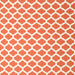 Square Contemporary Deep Peach Orange Trellis Rug, con2405