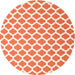 Sideview of Contemporary Deep Peach Orange Trellis Rug, con2405