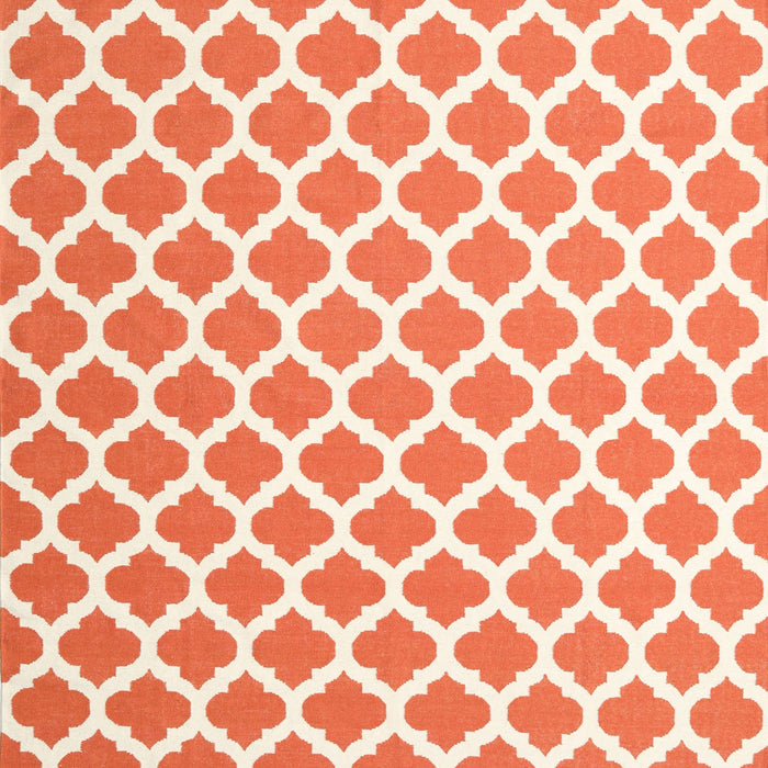 Contemporary Deep Peach Orange Trellis Rug, con2405
