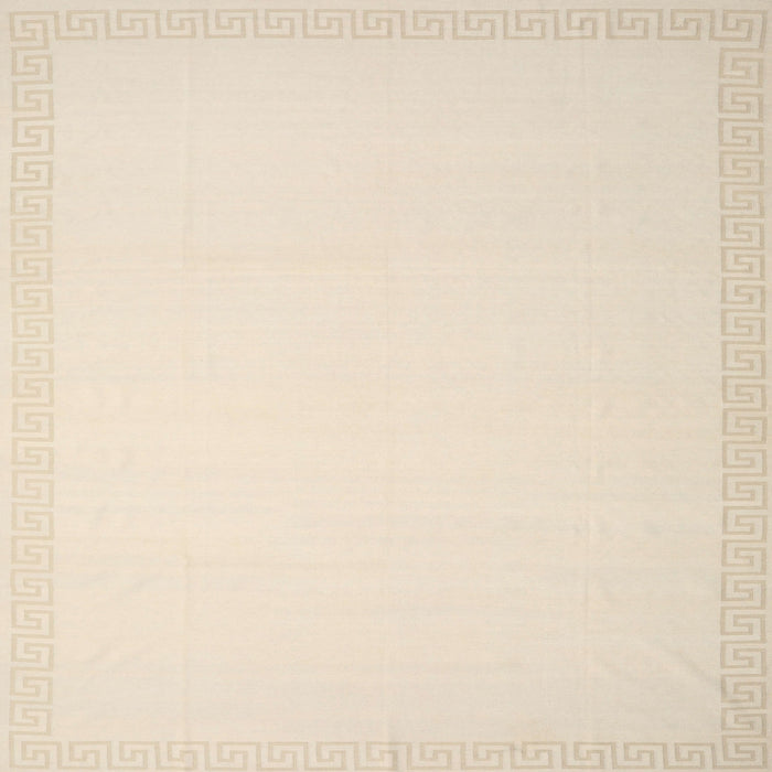 Square Contemporary Navajo White Gold Solid Rug, con2407