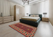 Machine Washable Contemporary Red Rug in a Bedroom, wshcon2410