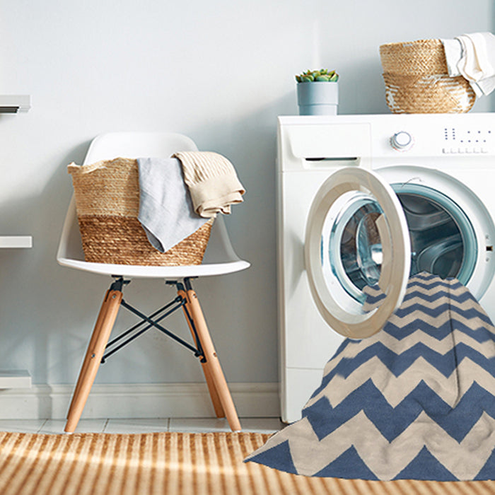 Machine Washable Contemporary Deep Peach Orange Rug in a Washing Machine, wshcon2413