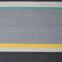 Square Contemporary Dark Gray Modern Rug, con2416