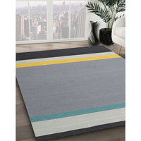 Contemporary Dark Gray Modern Rug, con2416