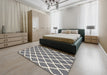 Contemporary Gray Trellis Rug in a Bedroom, con2418