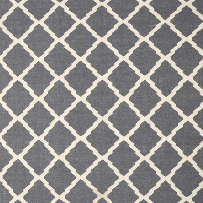 Square Contemporary Gray Trellis Rug, con2418