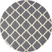 Sideview of Contemporary Gray Trellis Rug, con2418