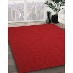Contemporary Red Modern Rug in Family Room, con241