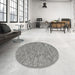 Round Machine Washable Contemporary Gray Rug in a Office, wshcon2420