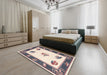 Machine Washable Contemporary Mauve Taupe Purple Rug in a Bedroom, wshcon2424