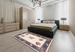 Contemporary Mauve Taupe Purple Southwestern Rug in a Bedroom, con2424