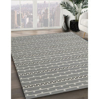 Contemporary Dark Gray Modern Rug, con2425