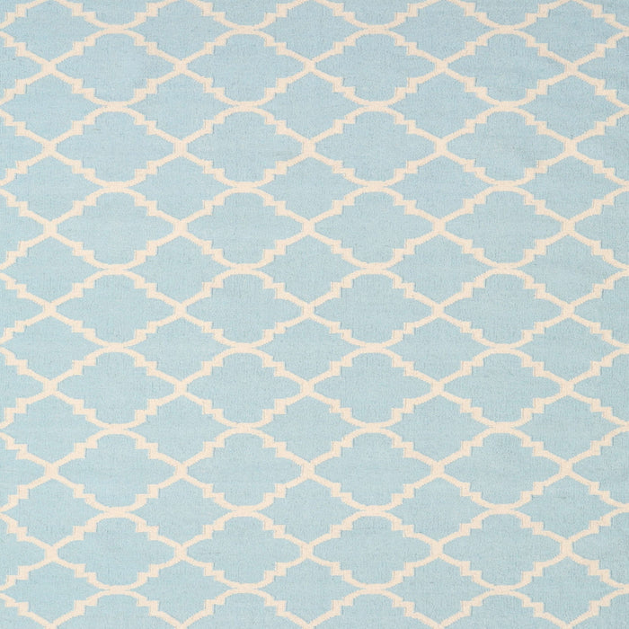 Square Contemporary Light Steel Blue Trellis Rug, con2427