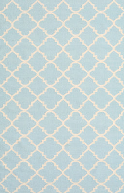 Contemporary Light Steel Blue Trellis Rug, con2427