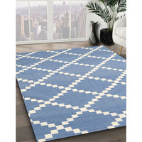 Contemporary Light Steel Blue Modern Rug, con2428