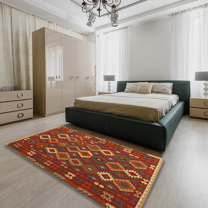 Machine Washable Contemporary Light Brown Rug in a Bedroom, wshcon2432