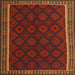 Sideview of Machine Washable Contemporary Saddle Brown Rug, wshcon2433