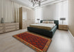 Machine Washable Contemporary Saddle Brown Rug in a Bedroom, wshcon2433