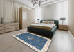 Machine Washable Contemporary Dark Gray Rug in a Bedroom, wshcon2434