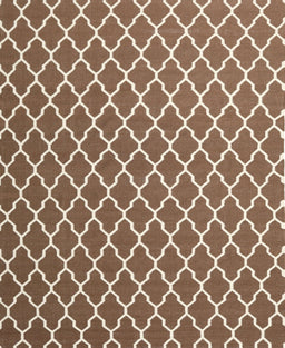 Contemporary Sienna Brown Trellis Rug, con2435