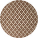 Sideview of Contemporary Sienna Brown Trellis Rug, con2435