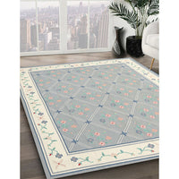 Contemporary Dark Gray Modern Rug, con2436