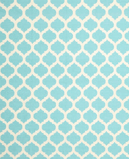 Contemporary Sky Blue Trellis Rug, con2437